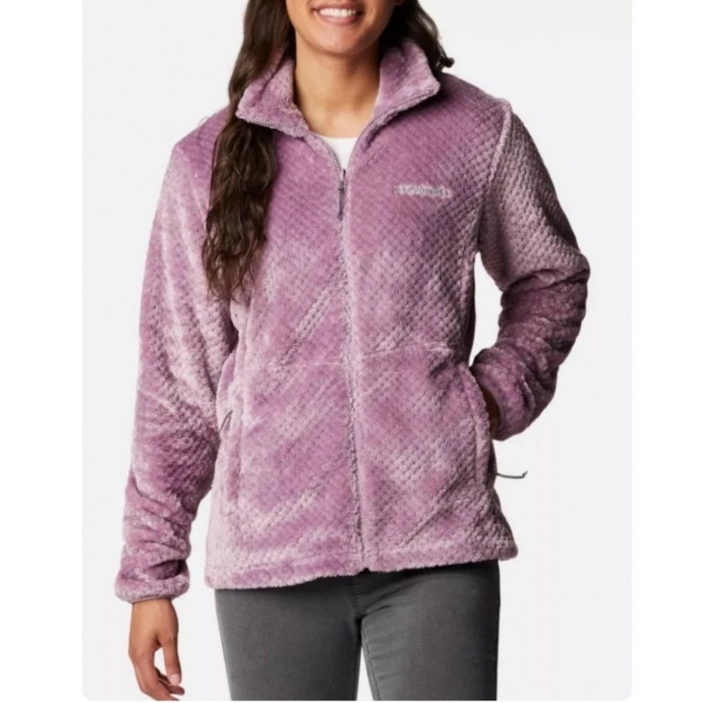 NWT Columbia Beach Forest Front Zip Fleece Size Small/ Light Purple
